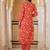 Floral Printed Regular Thread Work Kurta with Trousers & With Dupatta