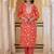 Floral Printed Regular Thread Work Kurta with Trousers & With Dupatta