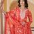 Floral Printed Regular Thread Work Kurta with Trousers & With Dupatta