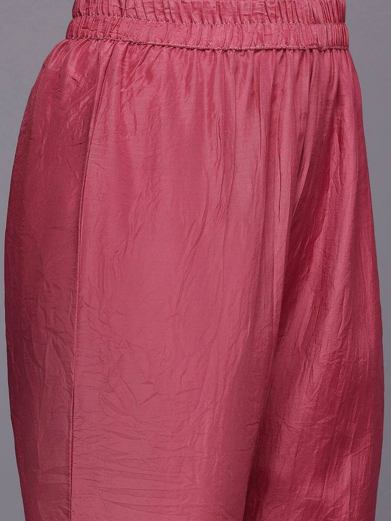 Ethnic Motifs Yoke Design Sequinned Kurta With Trousers & Dupatta