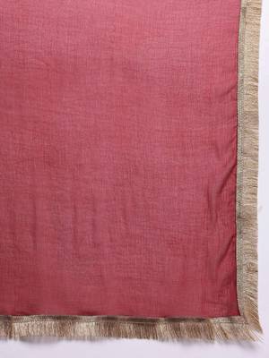 Ethnic Motifs Yoke Design Sequinned Kurta With Trousers & Dupatta 4