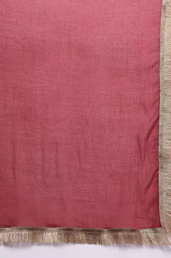 Ethnic Motifs Yoke Design Sequinned Kurta With Trousers & Dupatta