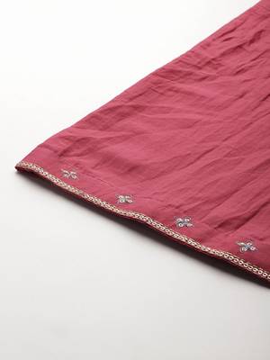 Ethnic Motifs Yoke Design Sequinned Kurta With Trousers & Dupatta 9