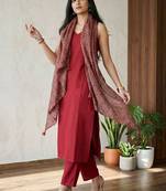 Women Ethnic Motifs Regular Kurta with Trousers & With Dupatta