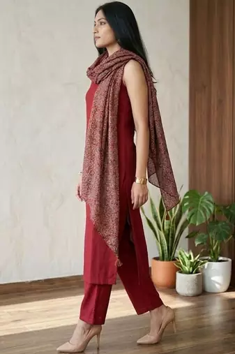 Women Ethnic Motifs Regular Kurta with Trousers & With Dupatta