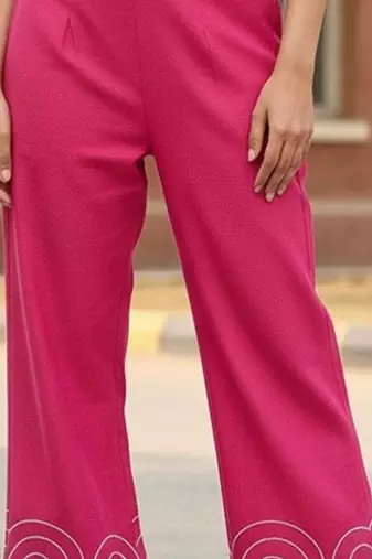 Women Ethnic Motifs Embroidered Regular Thread Work Top with Trousers