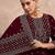 Ethnic Motifs Embroidered Zari Velvet Straight Kurta With Trousers & Dupatta