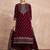 Ethnic Motifs Embroidered Zari Velvet Straight Kurta With Trousers & Dupatta