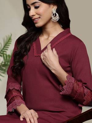 Women Solid Kurta with Palazzos 2