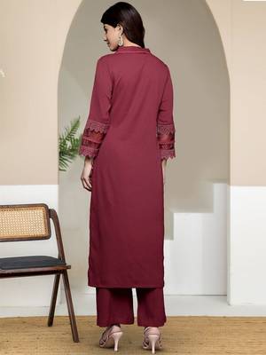 Women Solid Kurta with Palazzos 4