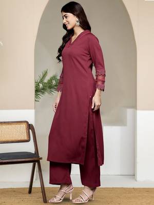 Women Solid Kurta with Palazzos 5