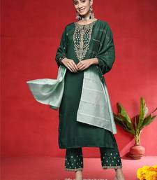 Women Ethnic Motifs Embroidered Kurta with Trousers & Dupatta
