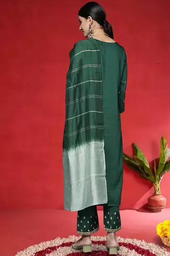 Women Ethnic Motifs Embroidered Kurta with Trousers & Dupatta