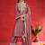 Floral Embroidered Round Neck Zari Straight Kurta with Trousers & Dupatta