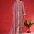 Floral Embroidered Round Neck Zari Straight Kurta with Trousers & Dupatta