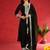 Floral Embroidered Round Neck Zari Straight Kurta With Trousers & Dupatta