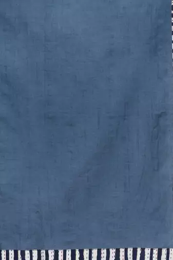 Floral Printed V-Neck Thread Work Cotton Straight Kurta With Trousers & Dupatta