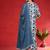 Floral Printed V-Neck Thread Work Cotton Straight Kurta With Trousers & Dupatta