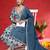Floral Printed V-Neck Thread Work Cotton Straight Kurta With Trousers & Dupatta