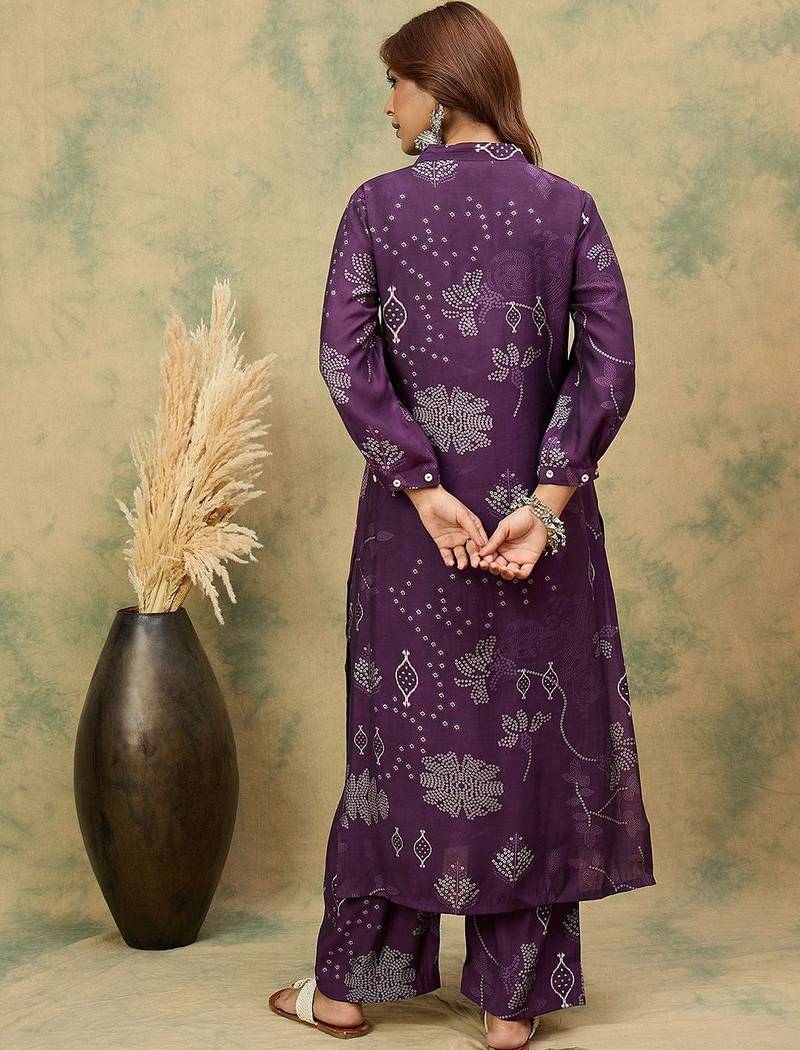 Women Bandhani Printed Kurta with Trousers
