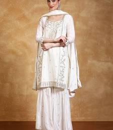 Women Floral Embroidered Kurta with Sharara & Dupatta