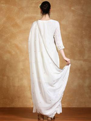 Women Floral Embroidered Kurta with Sharara & Dupatta 5