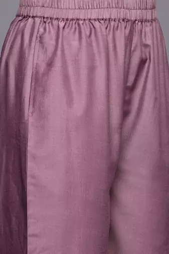 Floral Yoke Design Flared Sleeve Thread Work Straight Kurta With Trouser & Dupatta