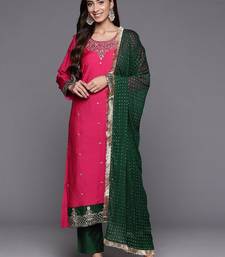 Women Ethnic Motifs Embroidered Regular Kurta with Trousers & With Dupatta