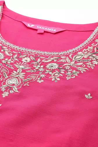 Women Ethnic Motifs Embroidered Regular Kurta with Trousers & With Dupatta