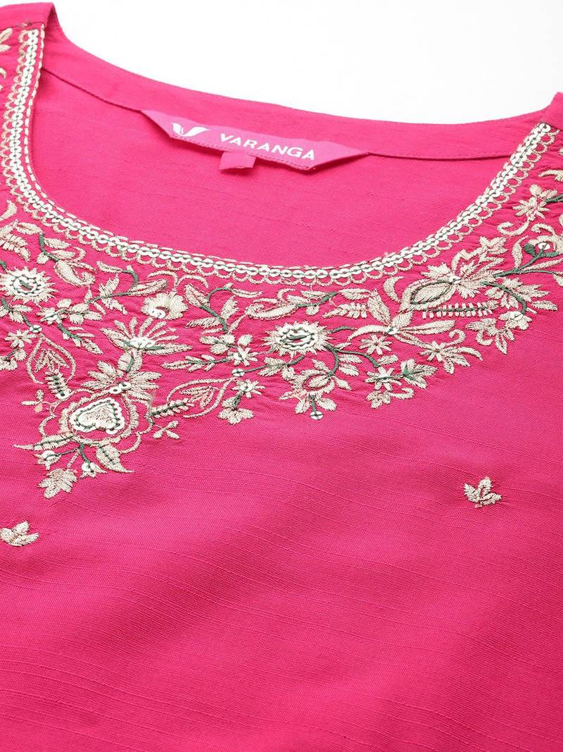 Women Ethnic Motifs Embroidered Regular Kurta with Trousers & With Dupatta