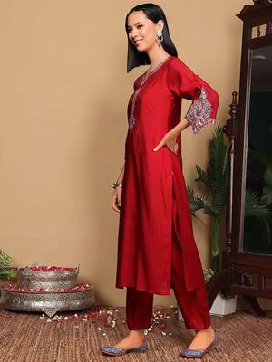Women Ethnic Motifs Embroidered Regular Sequinned Kurta with Trousers & With Dupatta 5