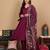 V-Neck Full Sleeves Regular A-Line Kurta With Palazzo With Dupatta