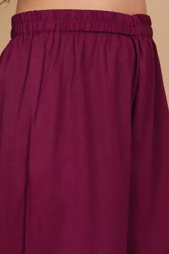 V-Neck Full Sleeves Regular A-Line Kurta With Palazzo With Dupatta