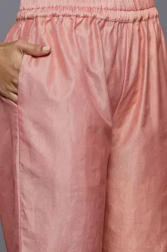 Woven Design Zari Kurta With Trousers & Dupatta