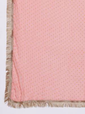 Woven Design Zari Kurta With Trousers & Dupatta 4