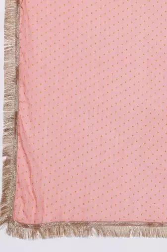 Woven Design Zari Kurta With Trousers & Dupatta