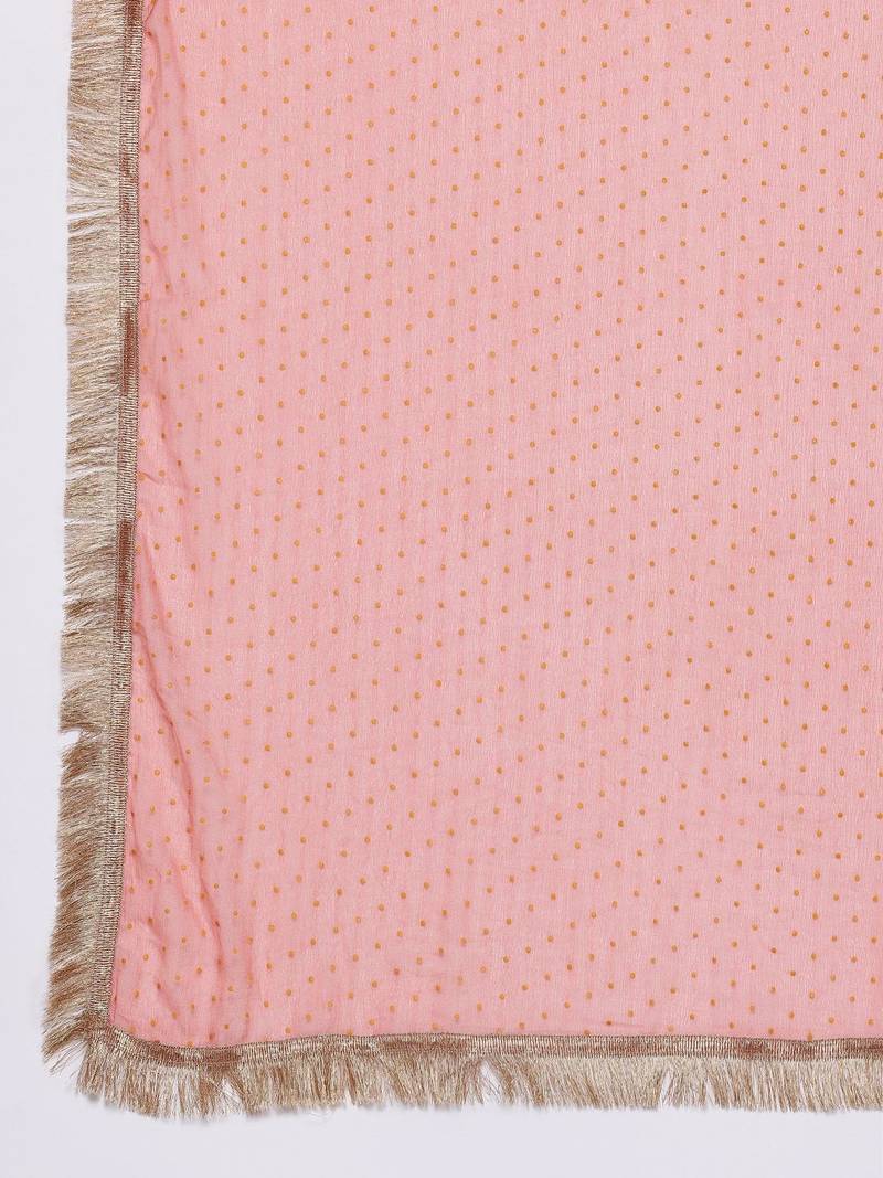 Woven Design Zari Kurta With Trousers & Dupatta