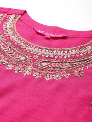 Women Ethnic Motifs Zardozi Embroidered Kurta Trousers, and Dupatta 3