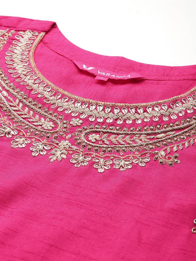 Women Ethnic Motifs Zardozi Embroidered Kurta Trousers, and Dupatta
