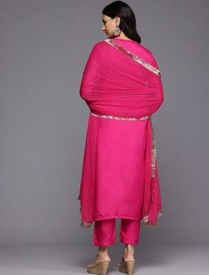 Women Ethnic Motifs Zardozi Embroidered Kurta Trousers, and Dupatta 7
