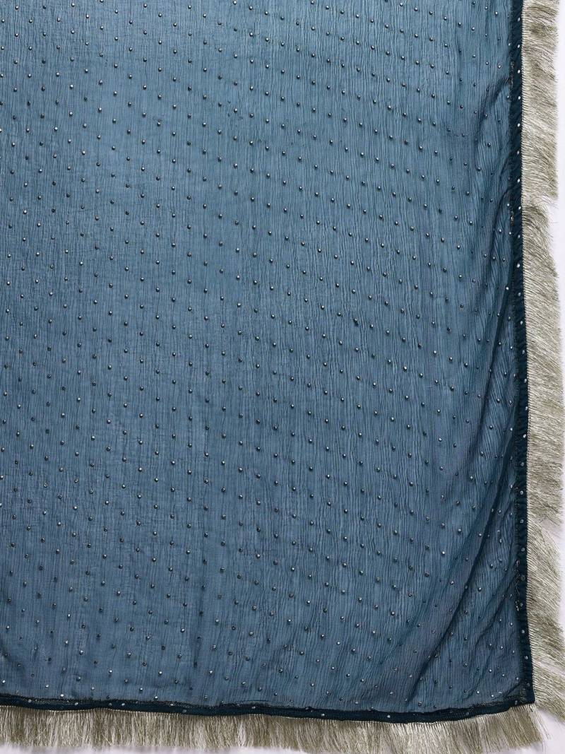 Ethnic Motifs Embroidered Zari Kurta With Trousers & Dupatta
