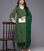 Bandhani Printed Empire Gotta Patti Kurta With Trousers & Dupatta
