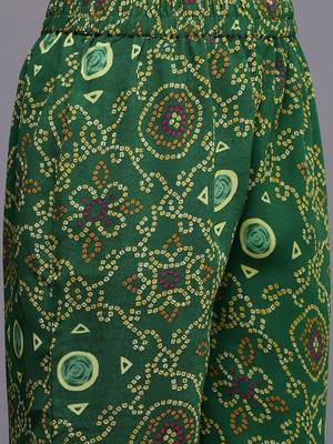 Bandhani Printed Empire Gotta Patti Kurta With Trousers & Dupatta 4
