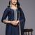 Ethnic Motifs Embroidered Zari Kurta With Palazzos & Dupatta