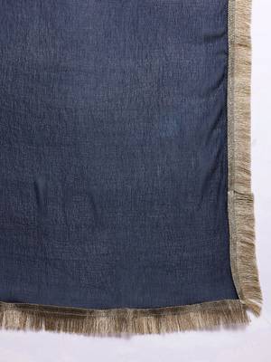 Ethnic Motifs Embroidered Zari Kurta With Palazzos & Dupatta 5