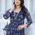 Women Floral Printed Empire Silk Georgette Kurta with Trousers