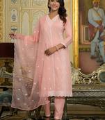 Women Floral Embroidered Regular Pure Cotton Kurta with Trousers & With Dupatta