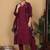 Purple Embroidered Sequinned Pure Silk Straight Kurta with Trousers & Dupatta