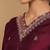 Purple Embroidered Sequinned Pure Silk Straight Kurta with Trousers & Dupatta