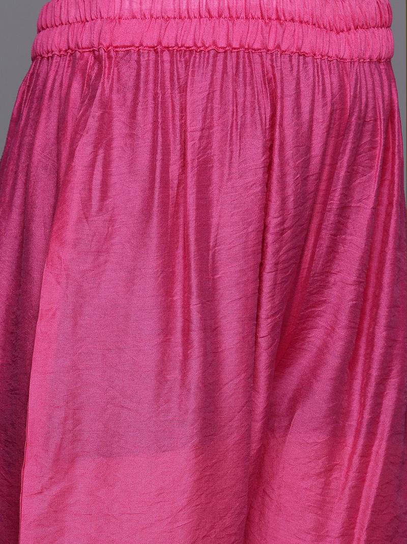 Bandhani Printed Thread Work Straight Kurta With Trousers & Dupatta